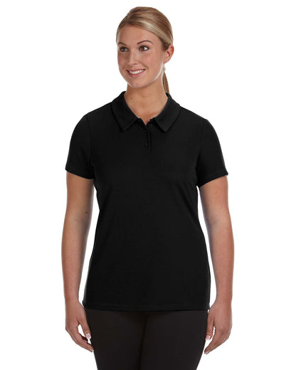 Women's Performance 3-Button Mesh Sport Shirt - Black