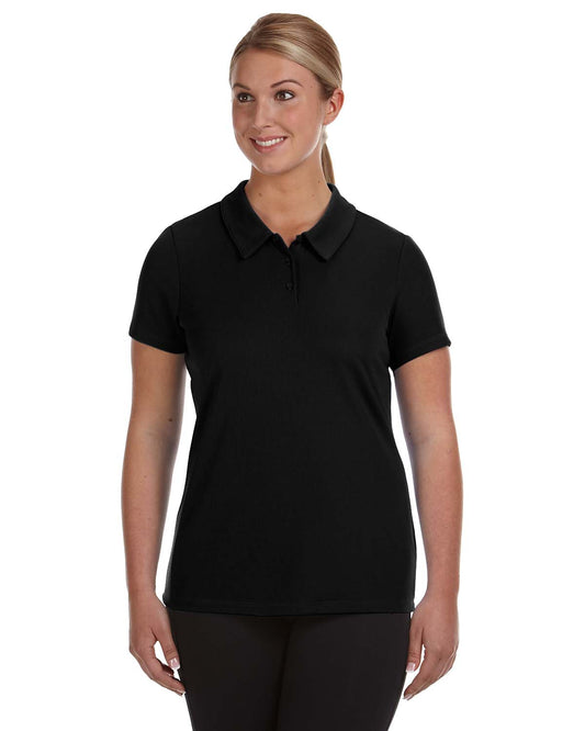 Women's Performance 3-Button Mesh Sport Shirt - Black