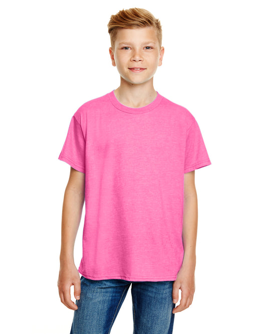 Youth Lightweight T-Shirt - Heather Hot Pink