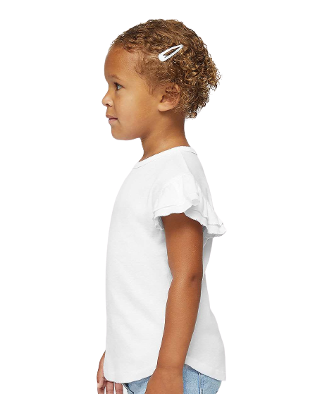 Toddler Flutter Sleeve T-Shirt - White