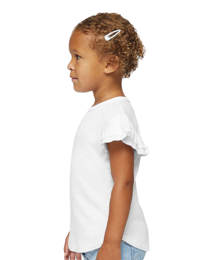 Toddler Flutter Sleeve T-Shirt - White
