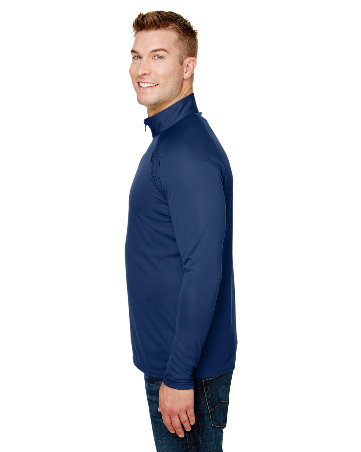 Unisex Daily Polyester 1/4 Zip - Navy