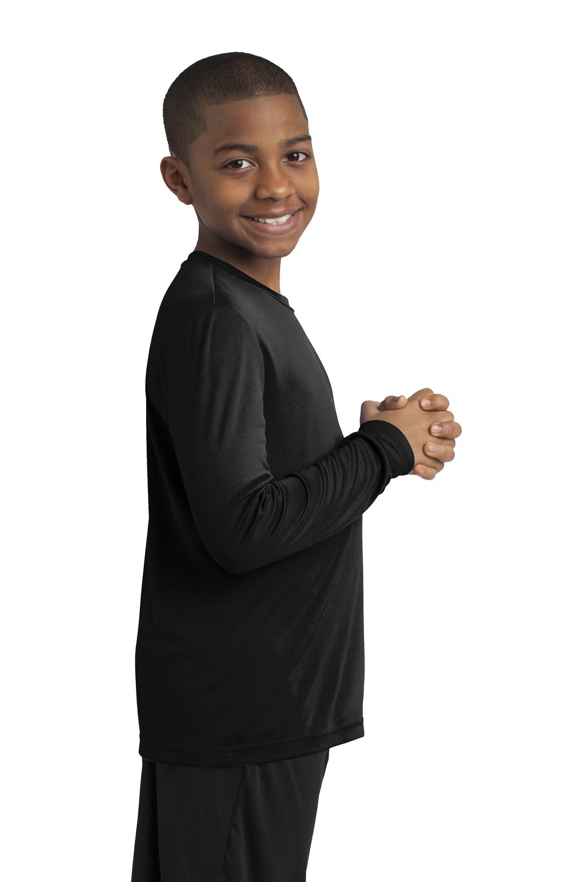 Youth Long Sleeve PosiCharge Competitor Tee - Black