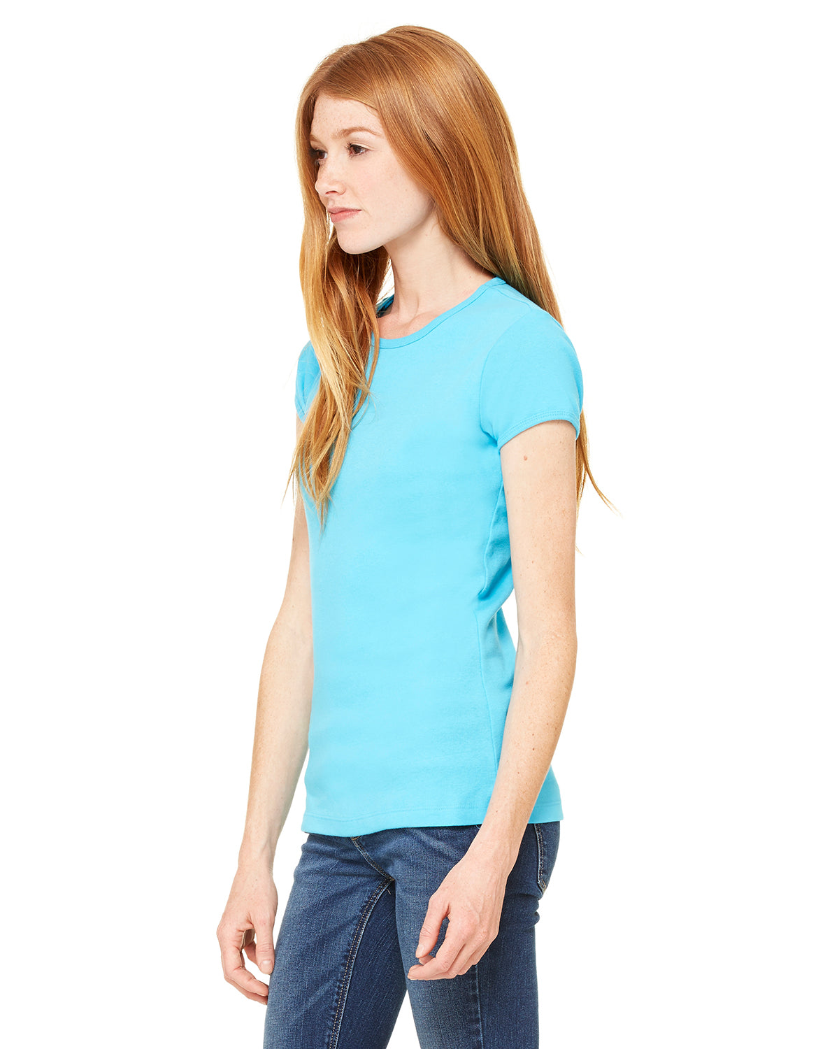 Women's Baby Rib Short-Sleeve T-Shirt - Turquoise