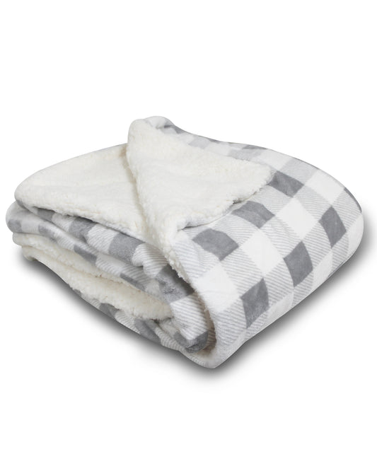 Mink Sherpa Blanket - Gray Buffalo