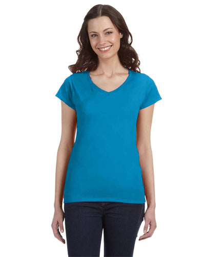 Women's SoftStyle® Fitted V-Neck T-Shirt - Sapphire