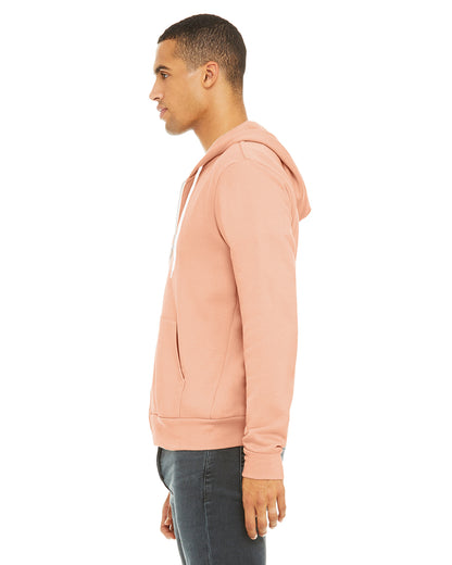 Unisex Poly-Cotton Sponge Fleece Full-Zip Hoodie - Peach