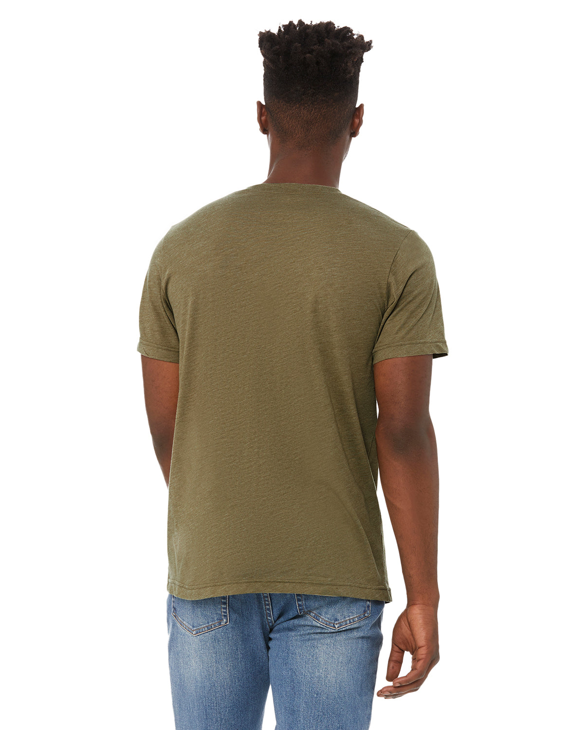Unisex Triblend V-Neck T-Shirt - Olive Triblend