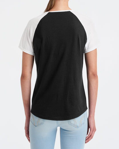 Women's Tri-Blend Raglan T-Shirt - Black / White