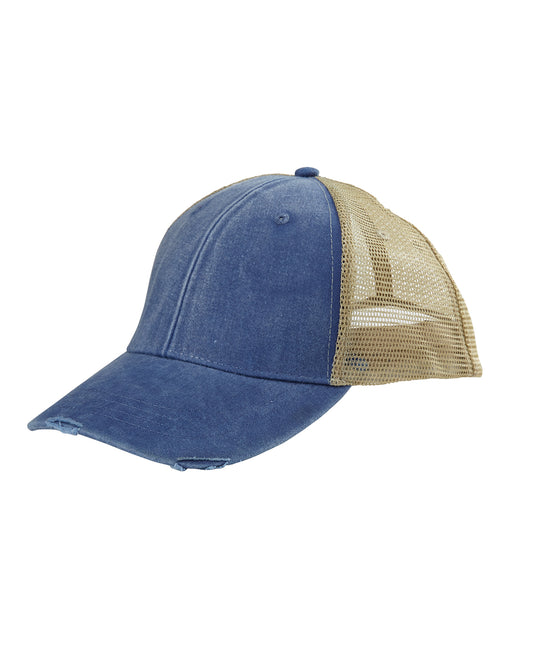 Distressed Ollie Cap - Royal / Tan