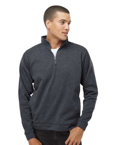 Unisex Cosmic Poly Fleece Quarter-Zip - Onyx Fleck