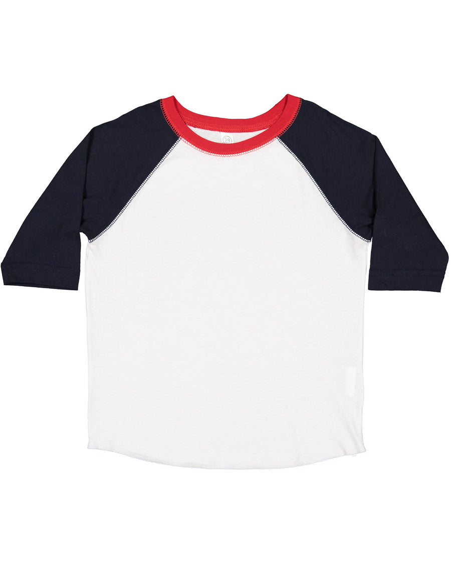Toddler Baseball T-Shirt - White / Navy / Red