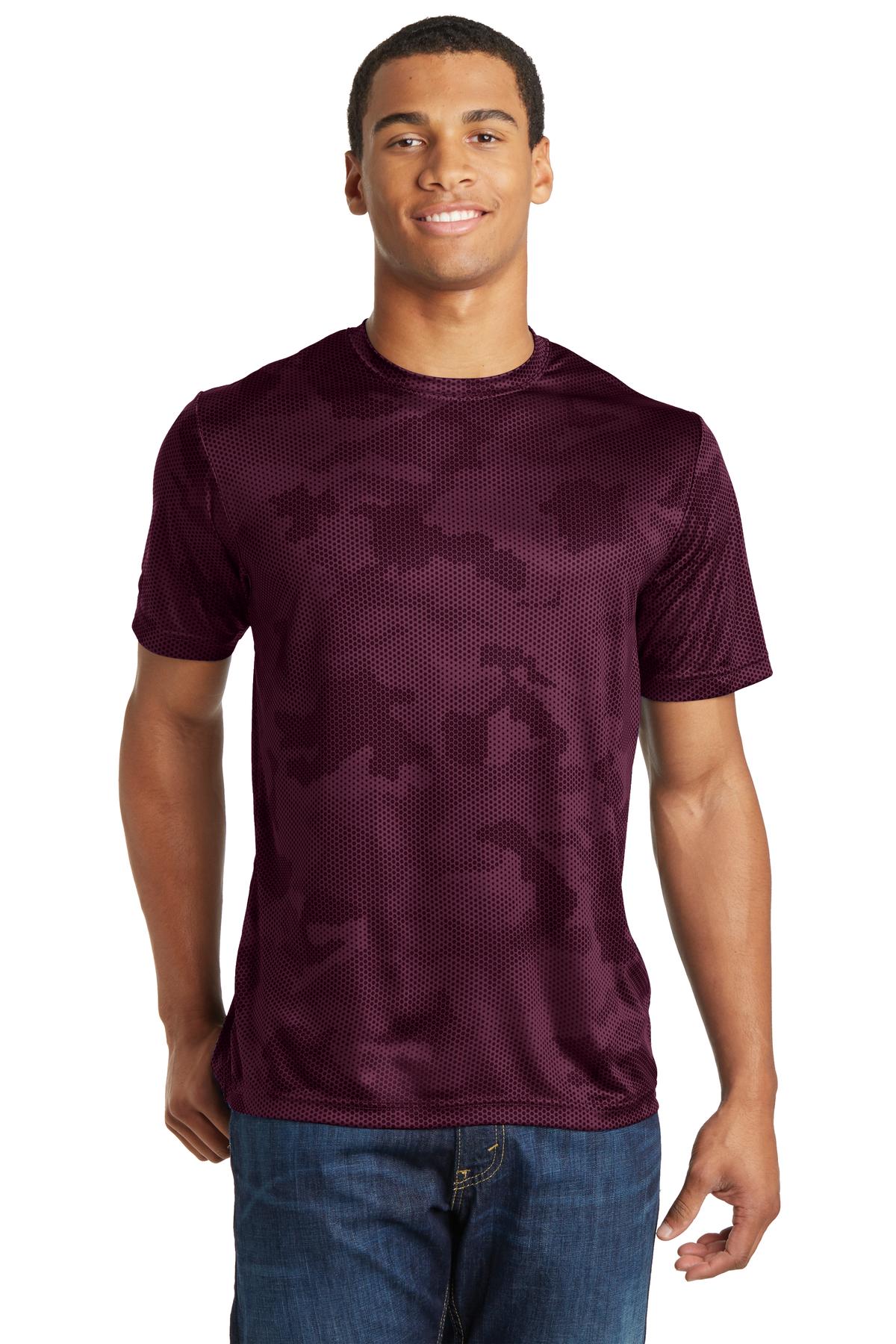 Unisex CamoHex Tee - Maroon