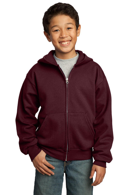 Youth Core Fleece Full-Zip Hoodie - Maroon