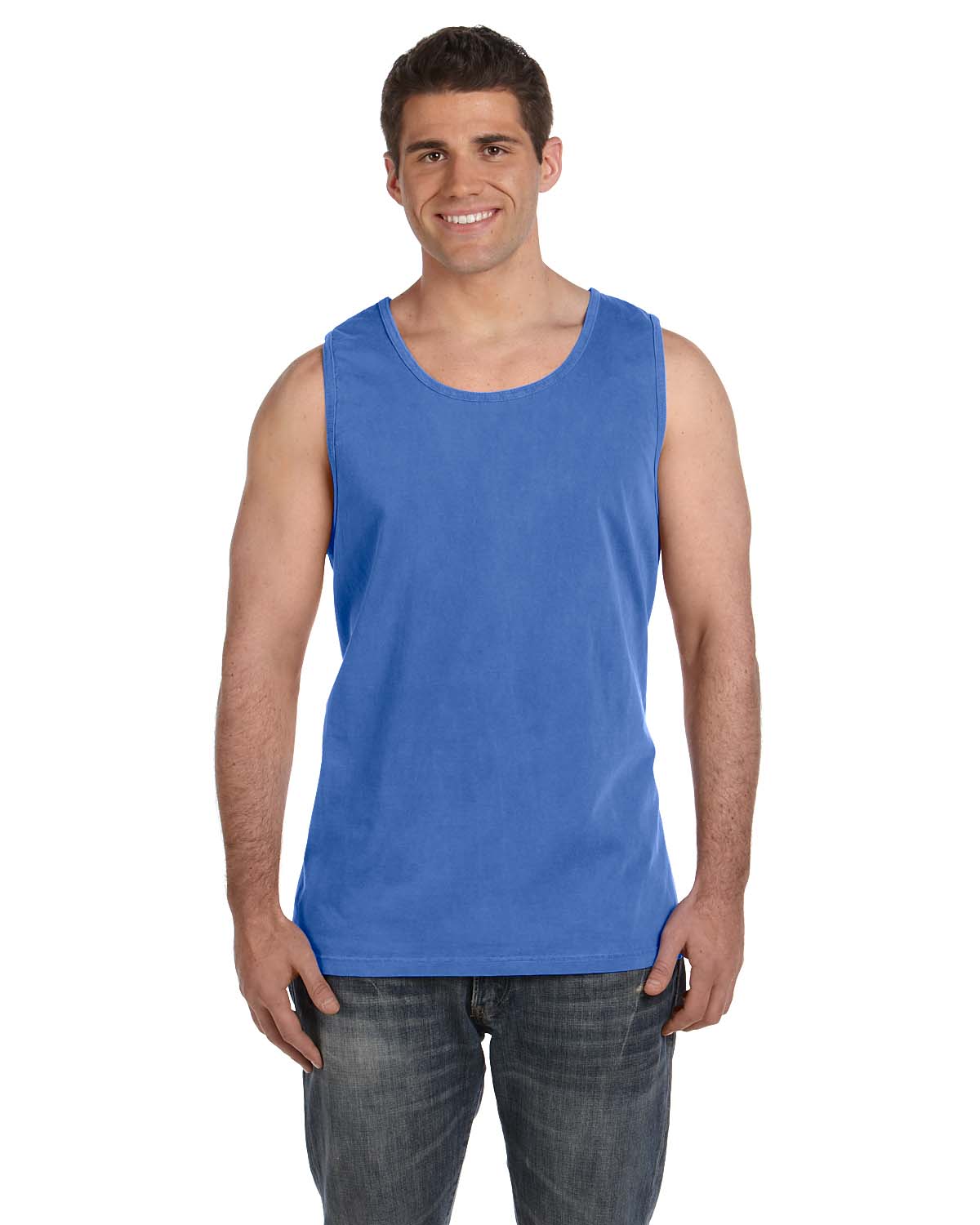 Unisex Heavyweight RS Tank - Neon Blue