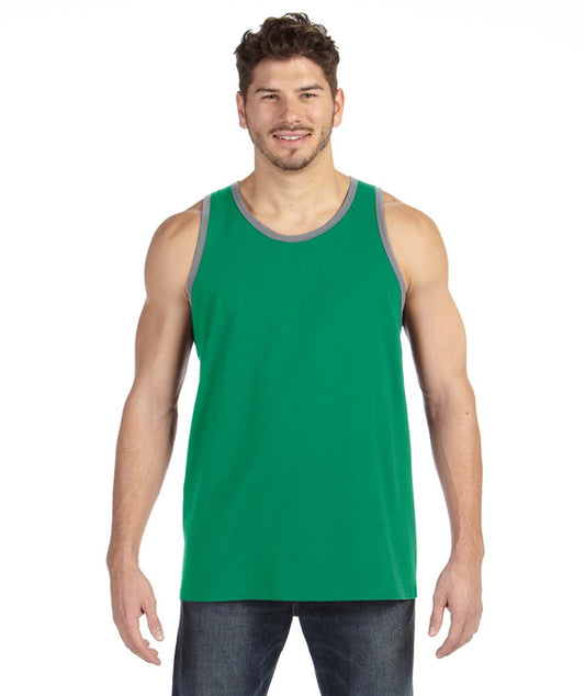 Unisex Lightweight Tank - Heather Green / Heather Gray