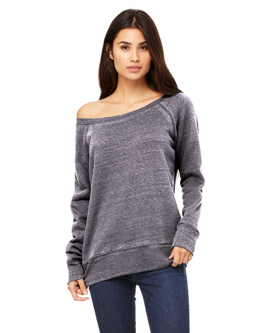 Women's Sponge Fleece Wide Neck Sweatshirt - Gray Acid Fleece