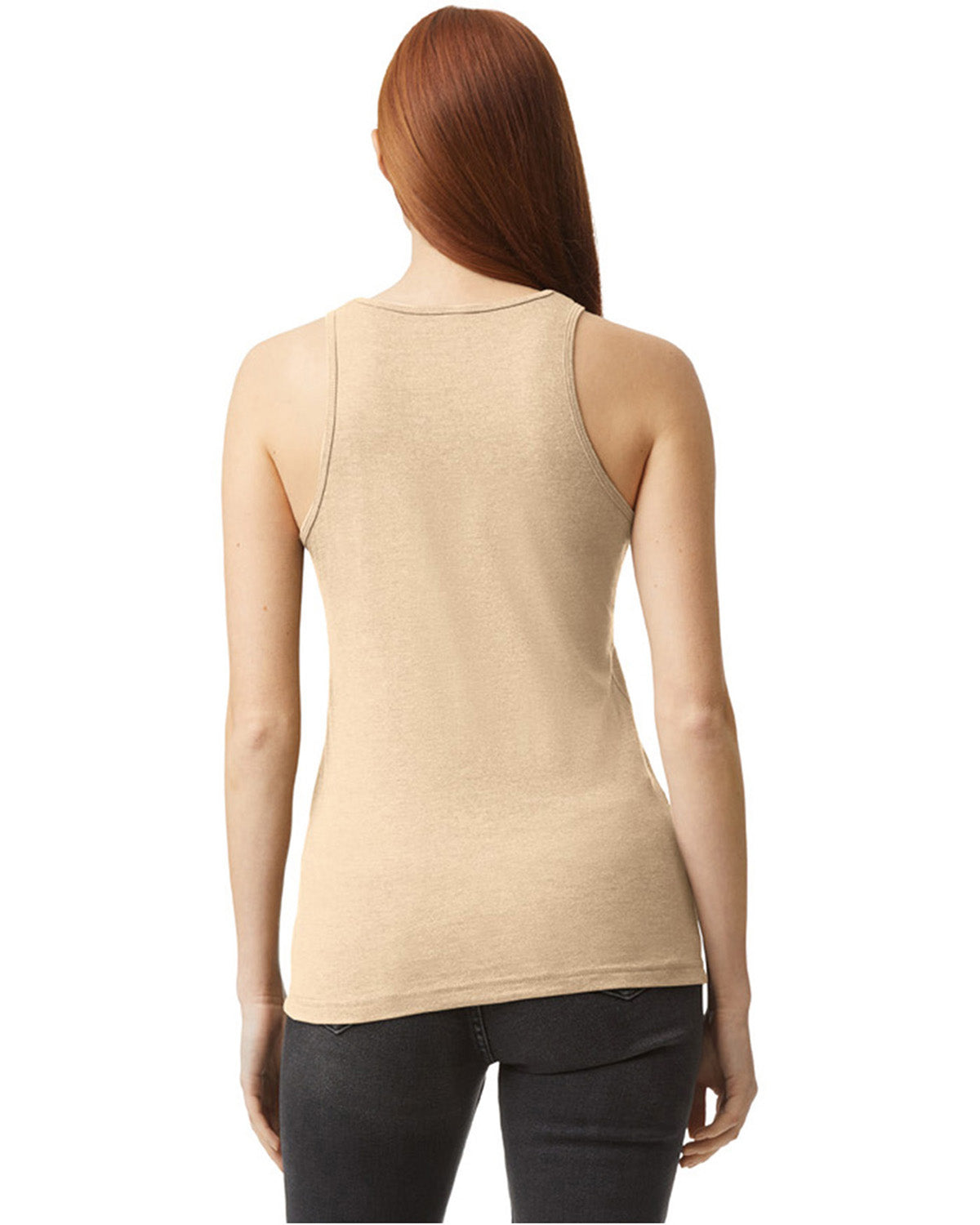 Women's CVC Racerneck Tank - Heather Bone