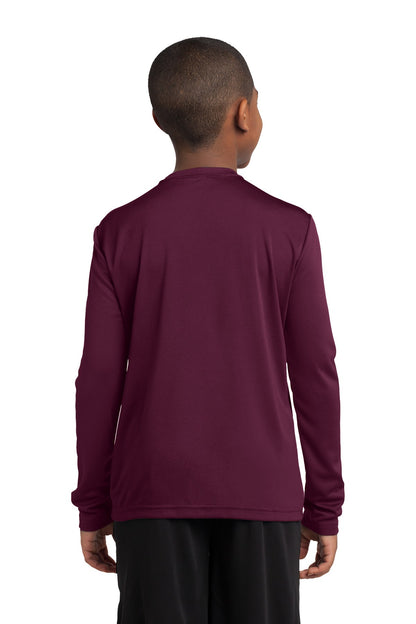 Youth Long Sleeve PosiCharge Competitor Tee - Maroon