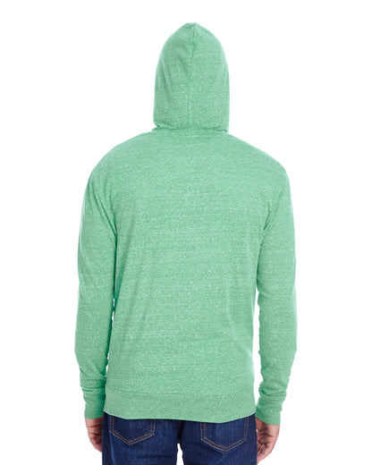Unisex Triblend Full-Zip Light Hoodie - Green Triblend