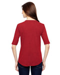 Women's Triblend Deep Scoop 1/2-Sleeve T-Shirt - Heather Red