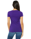 Ladies' Jersey Short-Sleeve Deep V-Neck T-Shirt - Team Purple