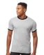 Tultex 0246TC - Unisex Fine Jersey Ringer Tee - Heather Grey/ Black