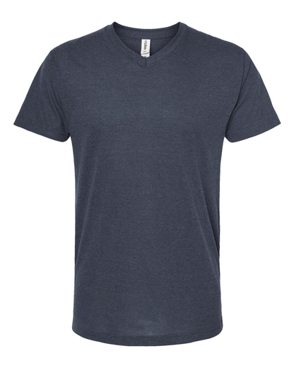 Unisex Poly-Rich V-Neck Tee - Heather Navy