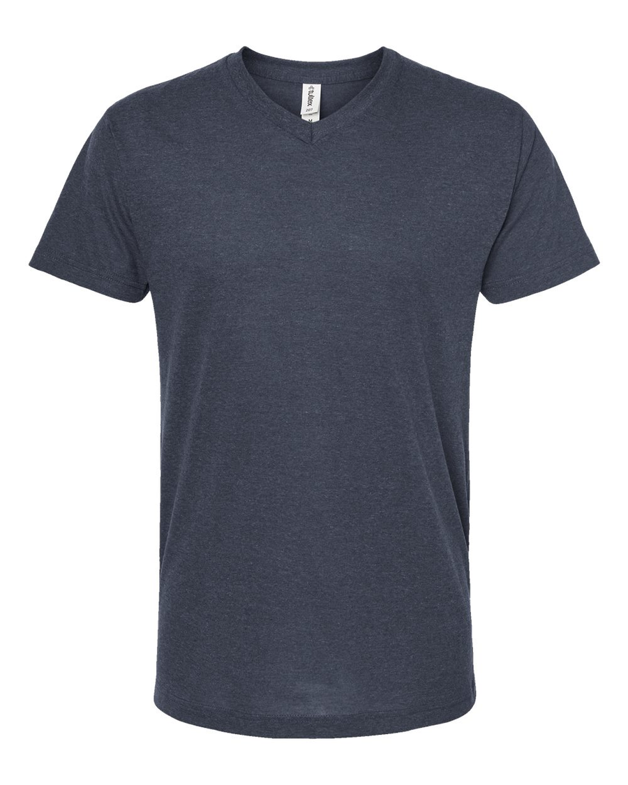 Unisex Poly-Rich V-Neck Tee - Heather Navy