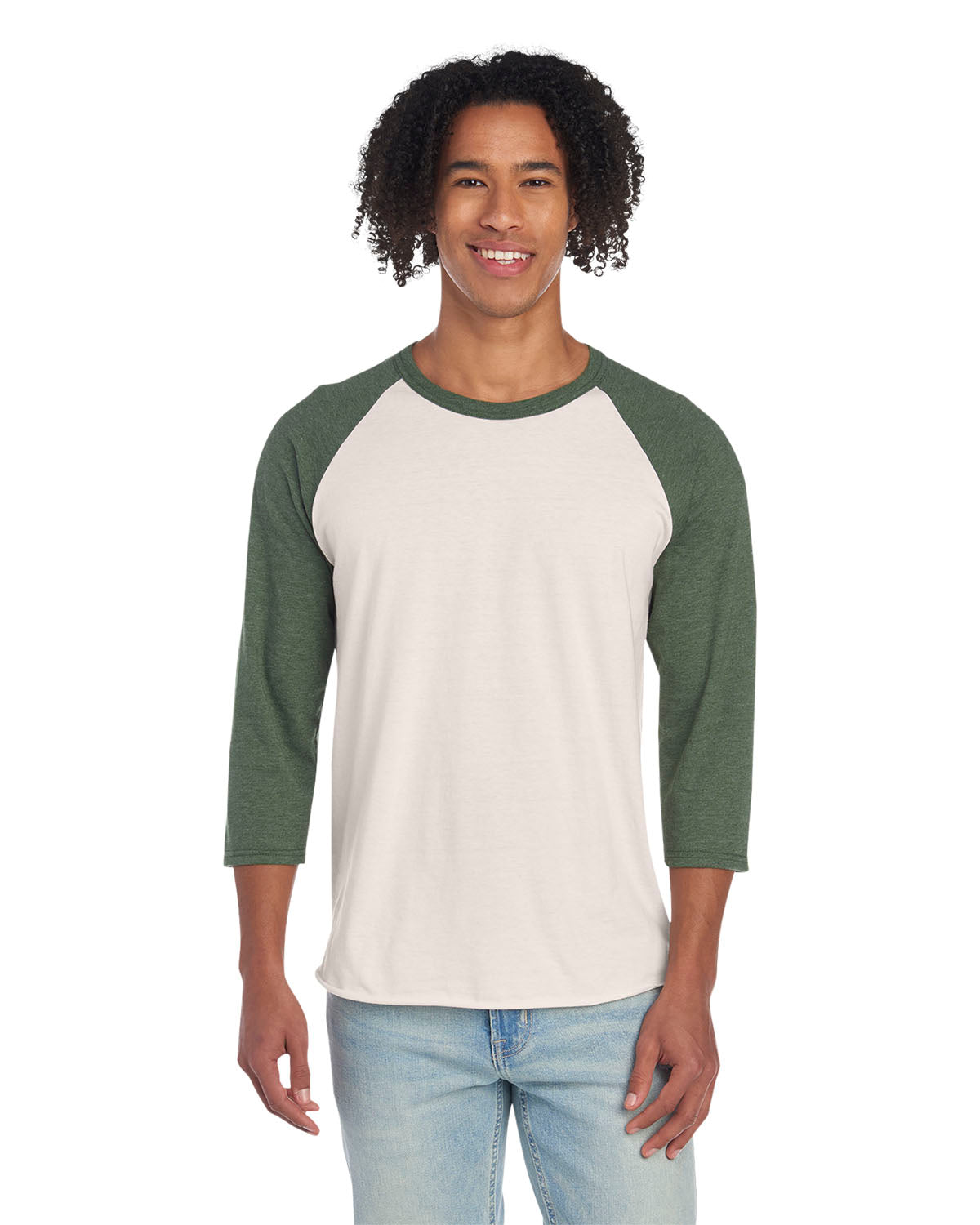 Unisex Premium Blend Raglan Baseball T-Shirt - SW CRM HT/ ML GN