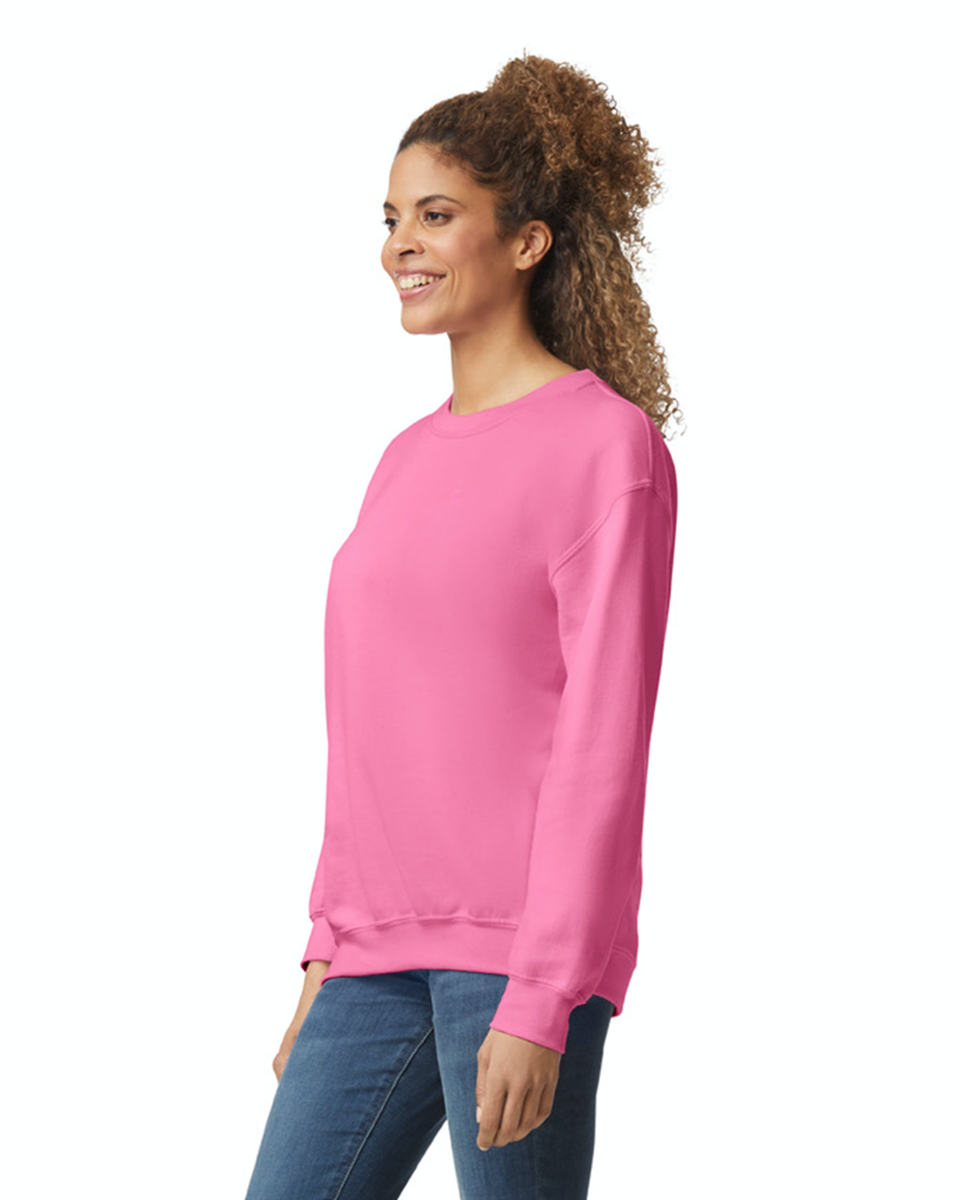 Unisex Heavy Blend���  50/50 Fleece Crew - Safety Pink