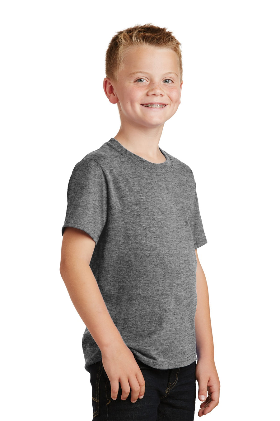 Youth Core Cotton Tee - Graphite Heather