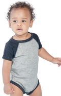 Infant Baseball Bodysuit - Vintage Heather / Vintage Navy