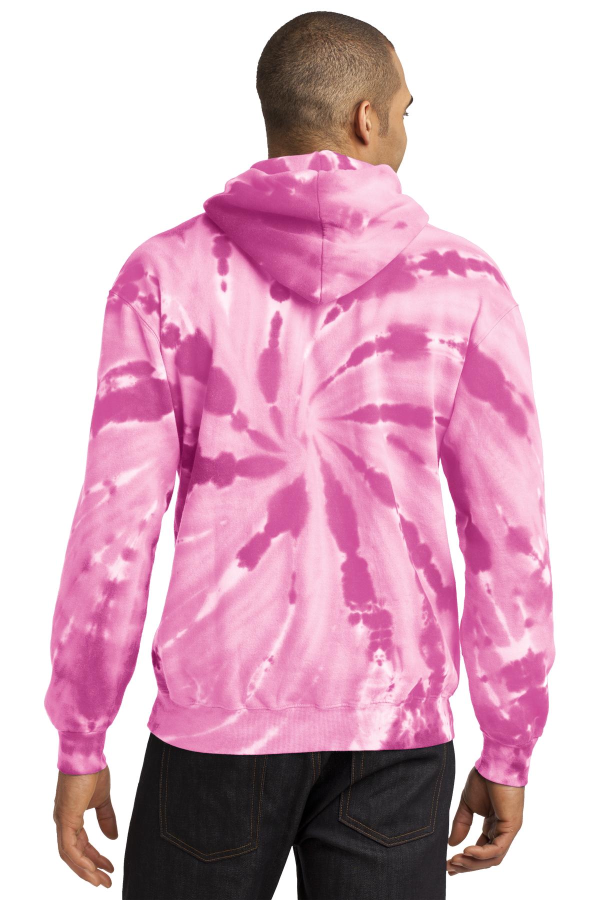 Unisex Tie-Dye Pullover Hoodie - Pink