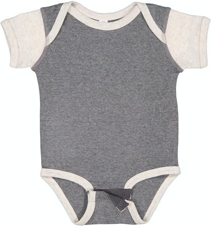 Infant Baby Rib Bodysuit - Granite Heather / Natural Heather