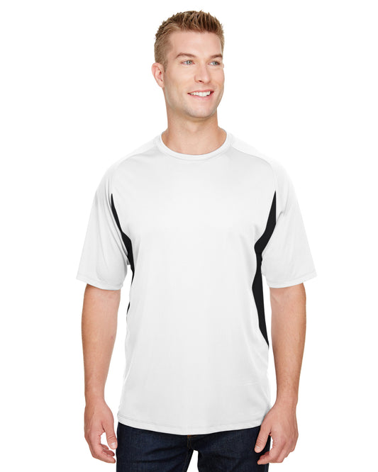Men's Cooling Performance Color Blocked T-Shirt - White / Black
