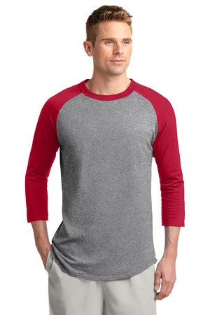 Unisex Colorblock Raglan Jersey - Heather / Gray / Red