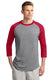 Sport-Tek T200J1 - Unisex Colorblock Raglan Jersey - Heather / Gray / Red