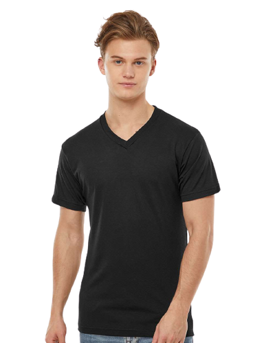 Unisex Poly-Rich V-Neck Tee - Black