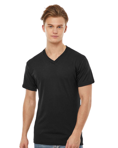 Unisex Poly-Rich V-Neck Tee - Black