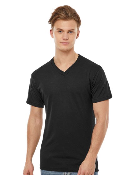 Unisex Poly-Rich V-Neck Tee - Black