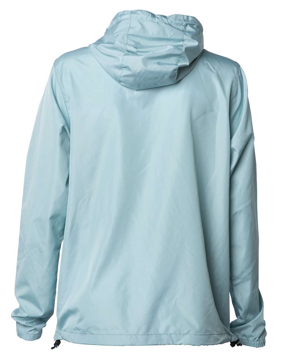 Unisex Water-Resistant Lightweight Windbreaker - Aqua / White Zipper
