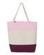 Q-Tees Q125900 - 11L Tri-Color Tote - Maroon / Natural / Light Pink