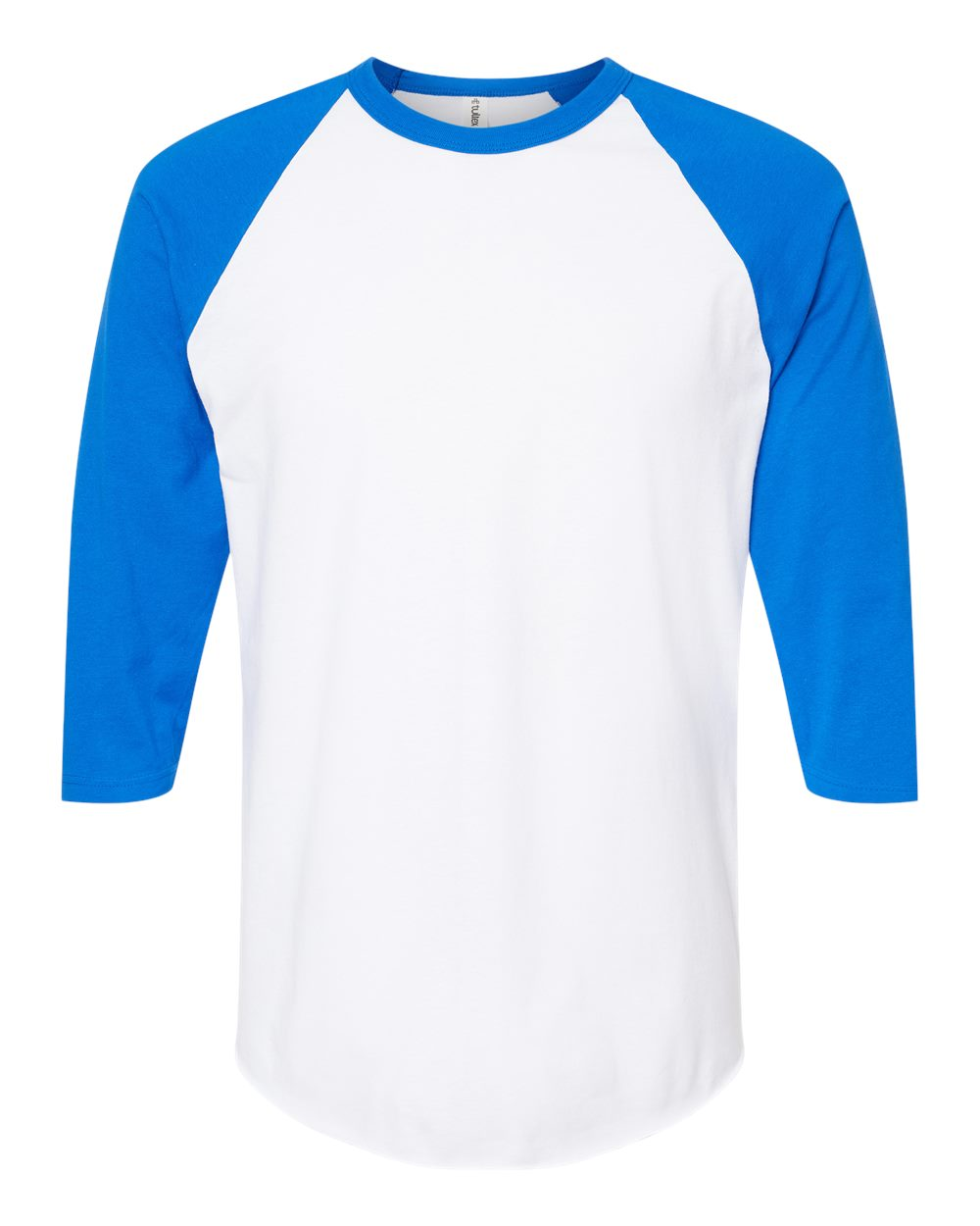 Unisex Fine Jersey Raglan Tee - White / Royal