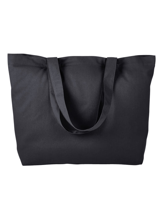 Cotton Twill Horizontal Shopper - Black