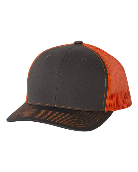 Snapback Trucker Cap - Charcoal / Orange