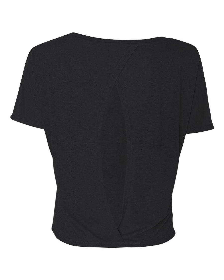 Women's Flowy Open Back Tee - Black