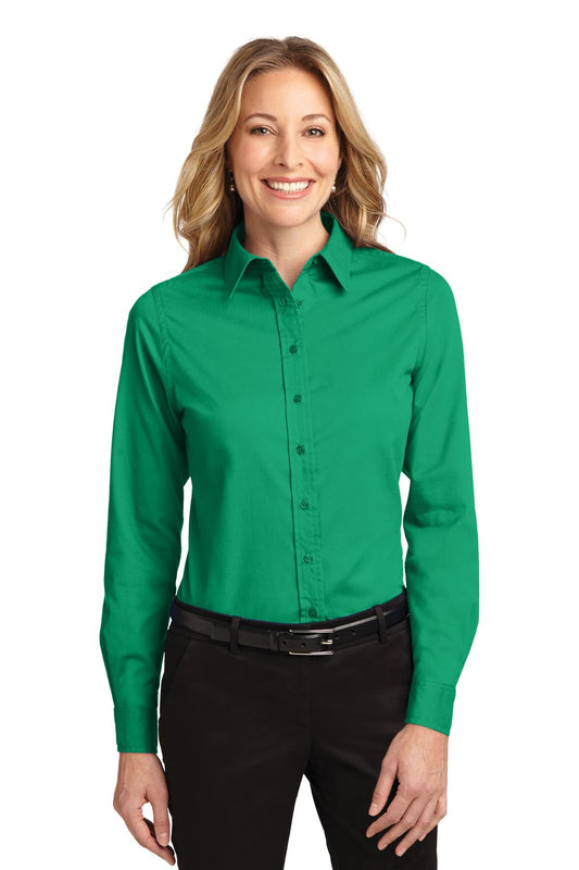 Women's Long Sleeve Easy Care Shirt - Court Green