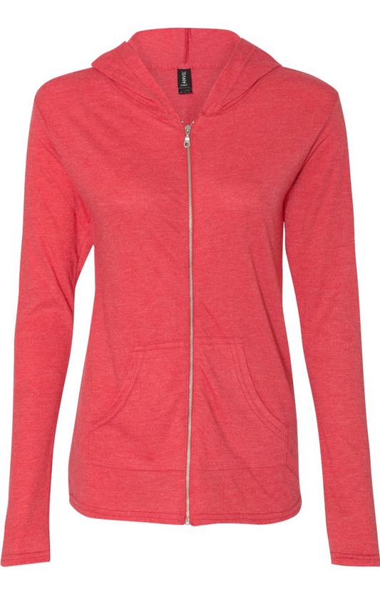 Women's Triblend Full-Zip Jacket - Heather Red