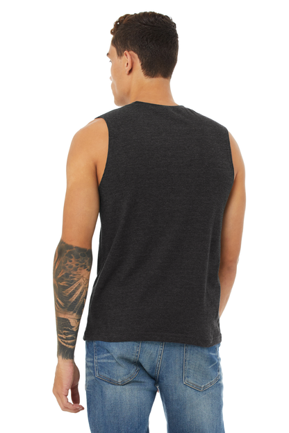 Unisex Jersey Muscle Tank - Heather Dark Gray